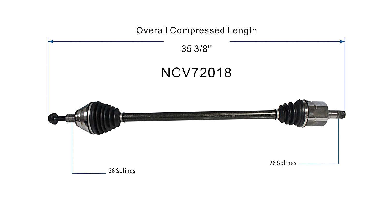 Amazon.com: GSP NCV72018 CV Axle Shaft Assembly for Select